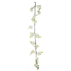 CREAM 6 ft long Silk Peony Flowers Garland with Leaves Bendable Wire Vines Sale