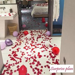 CODE FLORIST 2200 PCS Dark-Red Silk Rose Petals for Romantic 2 Inch Red-black