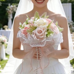 Artificial Faux Silk Rose Flower Wedding Party Decorations Holding Bride Bouquet