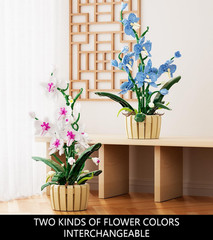 Icons Orchid Flowers Building Set, Exquisite Orchid Bonsai for Adult- Compatible