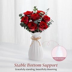 Lewondr Flower for Delivery, Preserved Flowers 13.4 × 8.86 × 4.92 in, Red
