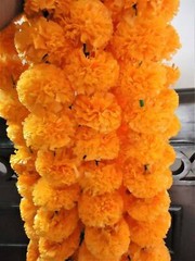 Artificial Marigold Event Wedding Flower Garlands Diwali Decoration 30 String