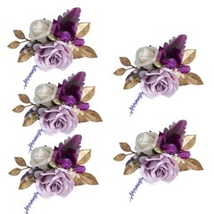 5Pcs Wrist Corsages for Mother of Bride and Grooms, Rose Corsages for Wedding