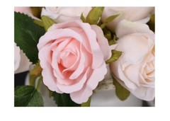 12 Head Silk Rose Floral Bridal Wedding Bouquet Home Party Decor Summer Night