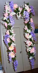 Wedding Fabric Garland 18 feet Purple Wisteria Peony Dogwood Gazebo Decoration