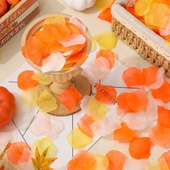 4000Pcs Fall Thanksgiving Artificial Floral Petals Orange Pink Yellow Ivory