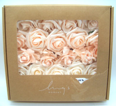 Ling’s Moment Artificial Flowers Blush & White Roses & Gardenia Combo DIY 24 pcs