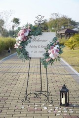 Wedding Arch Flowers Pack of 2 Artificial Dusty Rose Flower Welcome Signs New