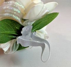 Handmade gardenia wrist corsage and boutonniere Set