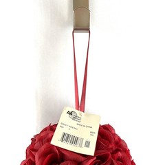 Red Rose Silk Flower Pomander 7″ Kissing Ball Wedding Pew, Home Decoration