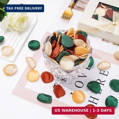 Whaline 400 Pcs Silk Rose Petals Vintage Green Gold Champagne Artificial Flower
