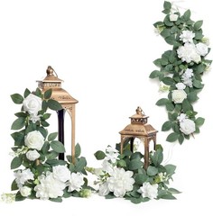 6Pack 2ft Artificial Flowers Garland Dusty Rose Lantern Flower Centerpieces
