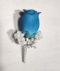 Teal White Rose Calla Lily Bridal Wedding Bouquet Accessories