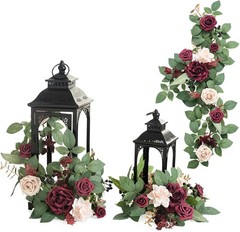 6Pack 2ft Artificial Flowers Garland Dusty Rose Lantern Flower Centerpieces