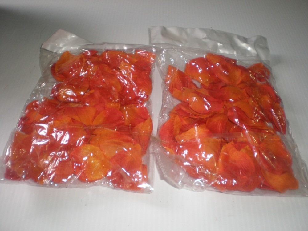 Orange Artificial Silk Flower Petals Flower Girl Basket Wedding Confetti Deco