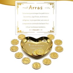 FANYX Arras Para Boda Catolica, Wedding Coins Set With 13 5.9×4.4, Gold