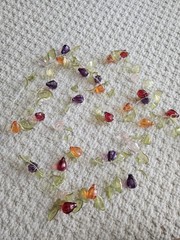 Beaded wire garland with Translucent leaves And Gems Jewels 66″ Long