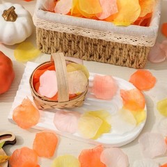 4000Pcs Fall Thanksgiving Artificial Floral Petals Orange Pink Yellow Ivory