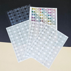 3Pc Rhombus Background Stick&Shine Foil Transfer Sticker Paper for Handmade Card