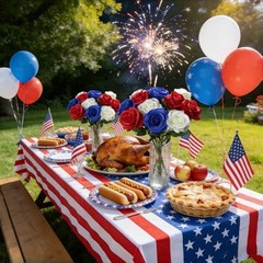 Artificial Roses Flowers, 12 Pcs Red White Blue 12-PCS Red, White, Blue