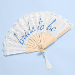 White Lace Bride to Be Folding Fan | Bridal Something Blue, Wedding Accessory, B