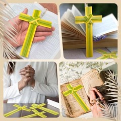 50 Pcs Palm Cross Palm Sunday Hand Held Portable Prayer Crosses 7.09 Inches