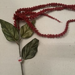 3 pcs tall Red Artificial Plant Amaranthus Branches Strands with Leaves
