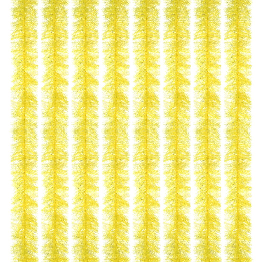 6.6Ft Feather Boa, 8 Pcs Artificial Fluffy Feather Boas, Yellow