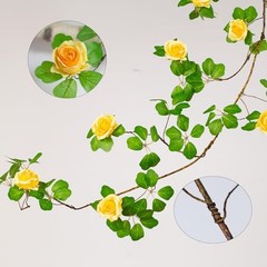 Pcs x 6 Ft Bendable Artificial Rose Vine Flower Garland, Floral Vines 2 Yellow