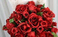 Roses Are Red Waterfall Faux Silk Wedding Bouquet