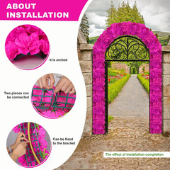 Bright Pink Floral Swags – 6 Pack Artificial Flower Arch for Weddings & Decor