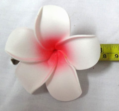 Plumeria Flowers Foam Artificial 100 White & Pink Hair Wedding Decor Lei #023