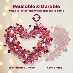Pink Party-Decorations Garland – 33Ft Heart Streamers Paper Red,white,pink