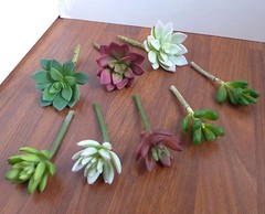 Set of 8 Artificial Succulent Plants Lifelike Lotus Flower Landscape