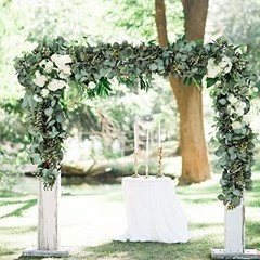 Eucalyptus Garland 6.56 Ft Lush Silver Dollar Leaves Boxwood 1 Pack Green