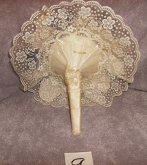 PURPLE BRIDESMAID BOUQET W/ CARRYING HANDLE SATIN RIBBON LILY OF THE VALLYNEW #9