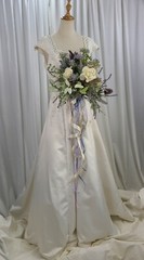 Lavender and Rose Garden Faux Silk Wedding Bouquet