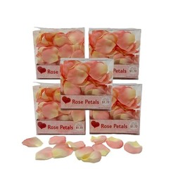 Vintage 90s Faux Rose Petals 2,000 Light Pink Yellow Artificial Flowers Love