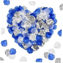 1200 Pcs Rose Petals,Blue White Silver Rose Petals Decoration White,blue,silver