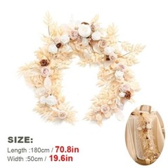 6FT18M Artificial Wedding Eucalyptus Garland Runner Mantle Rose Flowers Table