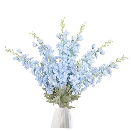 33.5 in Fake Flowers Delphinium Artificial Flowers Silk Flowers 6 Baby Blue