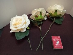 12 X Peony Roses Bridal Bouquets Faux Silk Flowers Ivory 10cm Heads