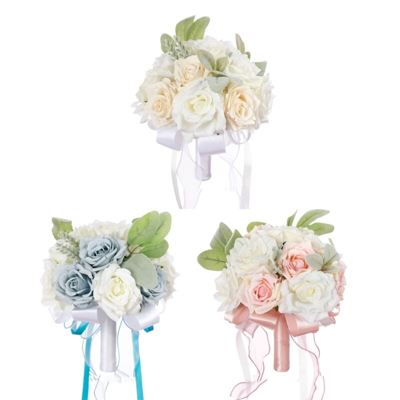Captivating Bridesmaids Handheld Flowers Realistic Rose Bouquet for Entourages