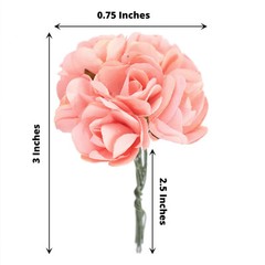 144 pcs Pink CRAFT 0.5″ wide MINI PAPER ROSES Wedding Party Flowers SALE