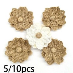 Decorate with Charm Vintage Hessian Burlap Lace Flowers (65 characters)
