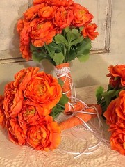 Vibrant Orange Wedding Bouquet Set