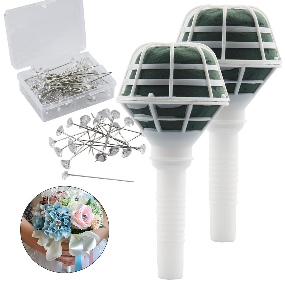 Wedding Bouquet Holder 2PCS 7.1″ Foam Flower Bridal Stand Display Holder