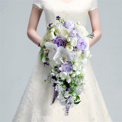 Bride Wedding Cascading Bouquet for Bride Wedding Artificial Flowers Romantic R