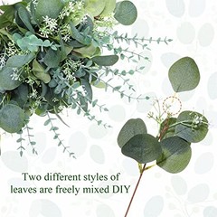 Pcs 2 Kinds Mixed Bulk Artificial Silver Dollar Eucalyptus Leaves 300 Green