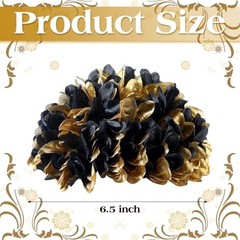 Knitgrip 3 Pcs Homecoming Mum Flowers 6.5″ Silk Homecoming Mum – Black and Gold